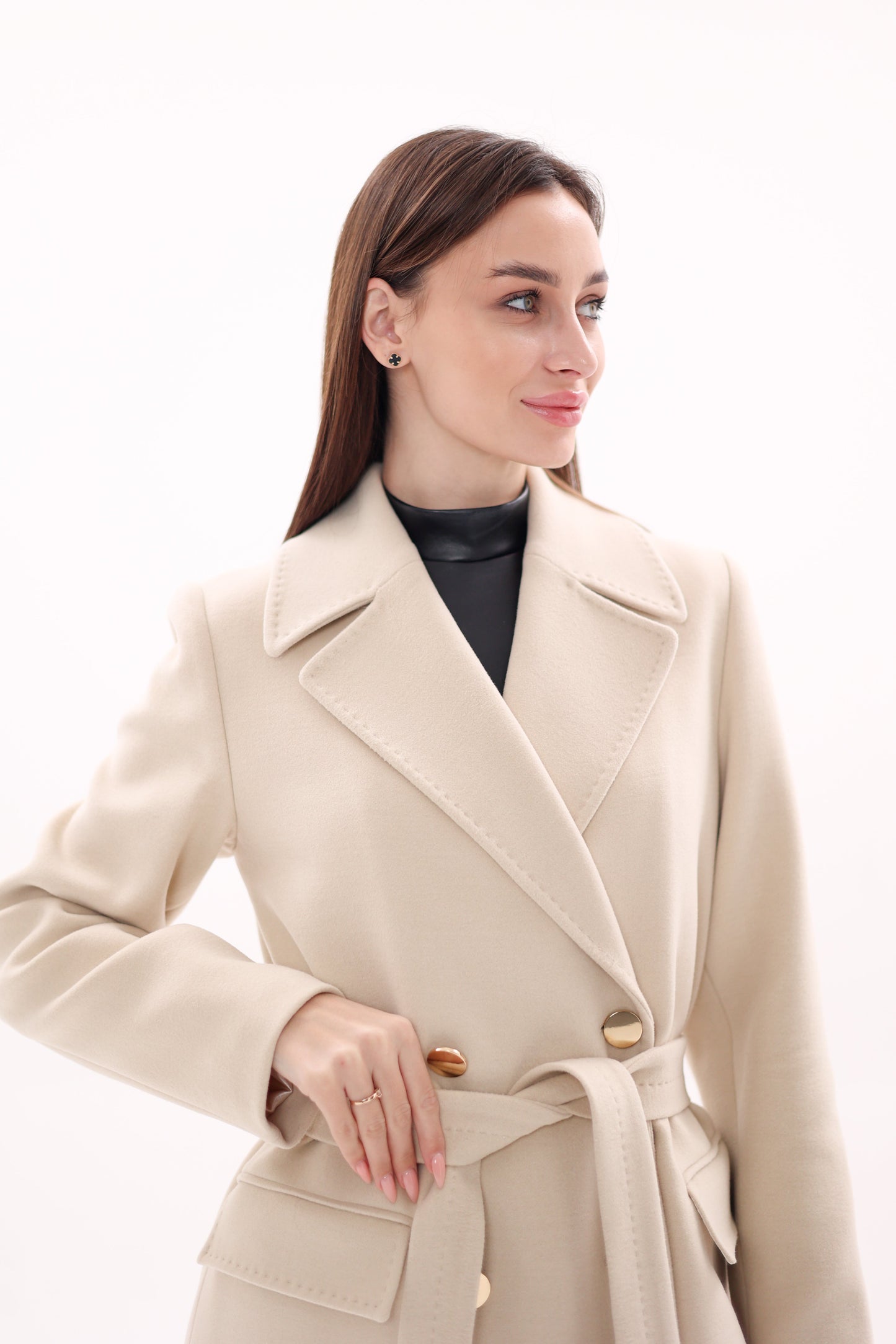 Denise Cashmere Blend Overcoat Nude