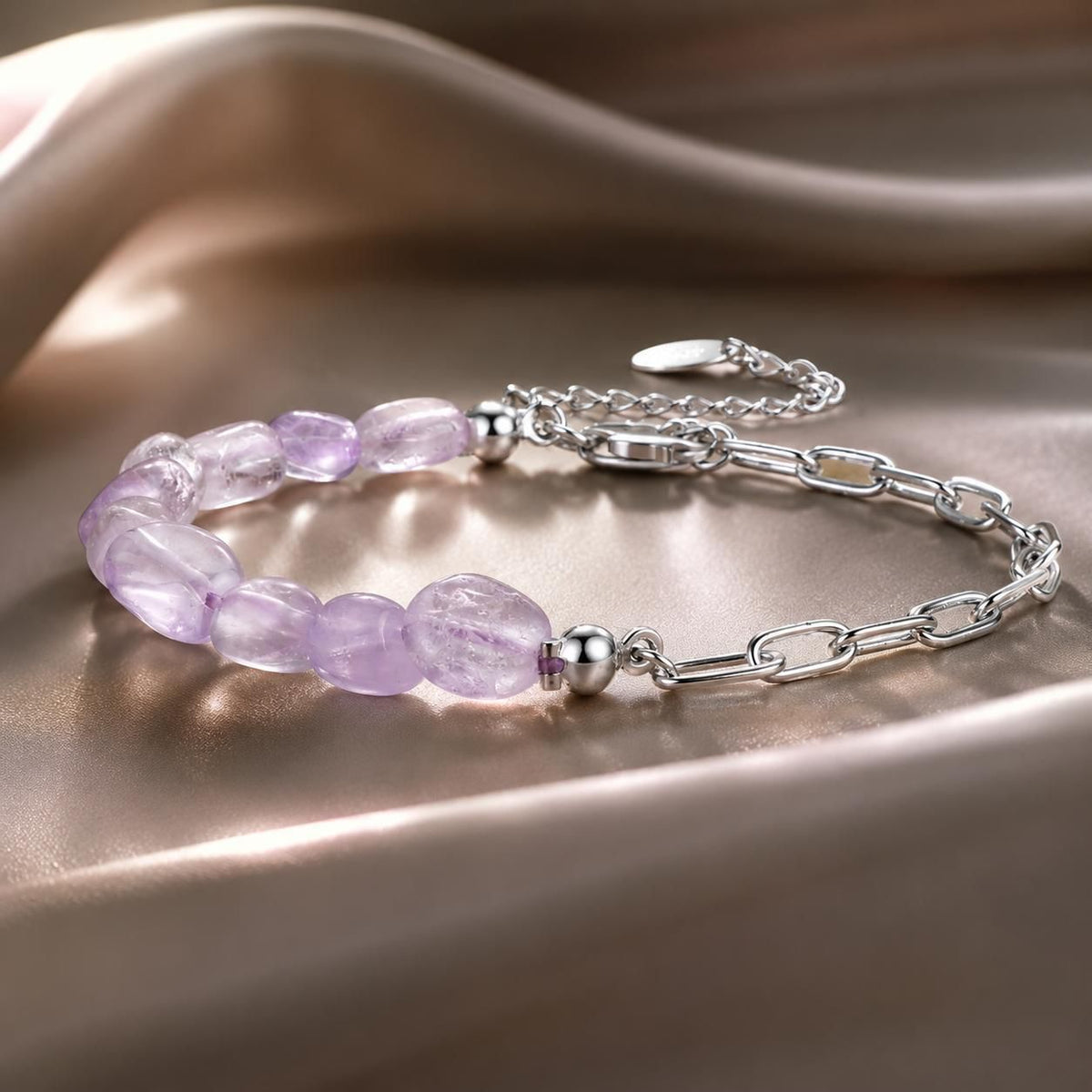 Sterling Silver White Gold Plated Crystal Bracelet