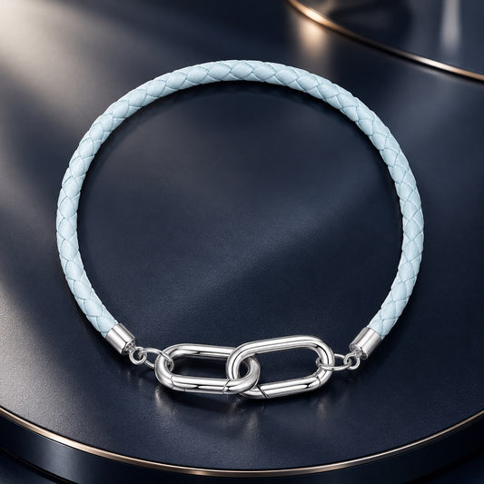 Sterling Silver White Gold Plated Hand Rope Bracelet