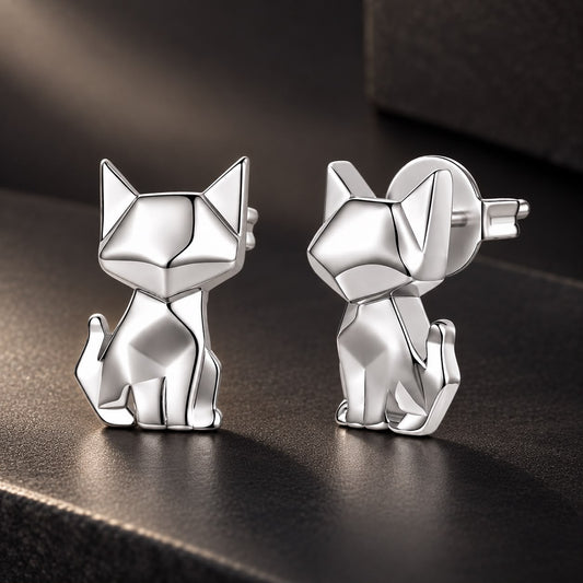 White Gold Plated Sterling Silver Post Earrings