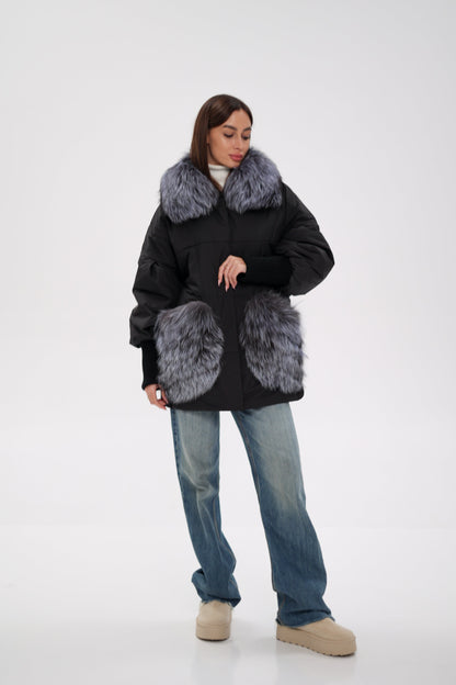 Silver Fox Down Fill Coat