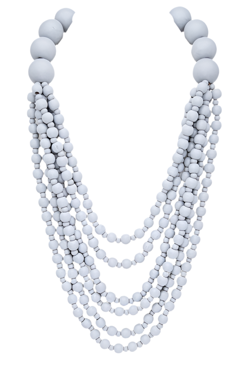 Multi Strand Wooden Beads Necklace - Undeniably LUXE