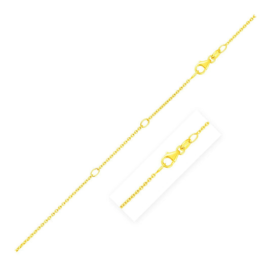 14K Yellow Gold Diamond Cut Cable Chain Necklace