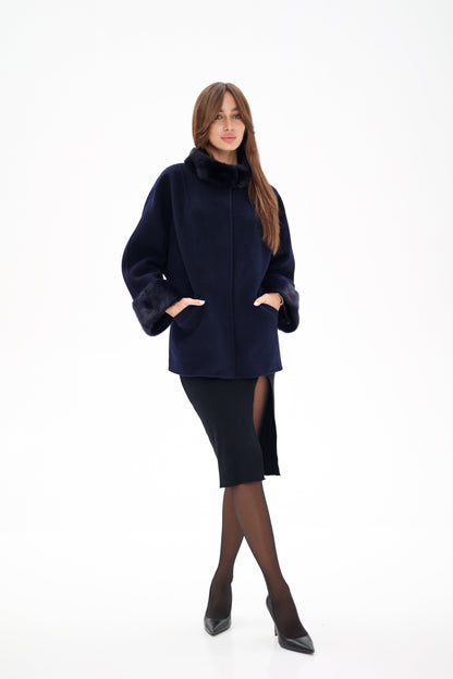Mink Fur Virgin Wool Coat