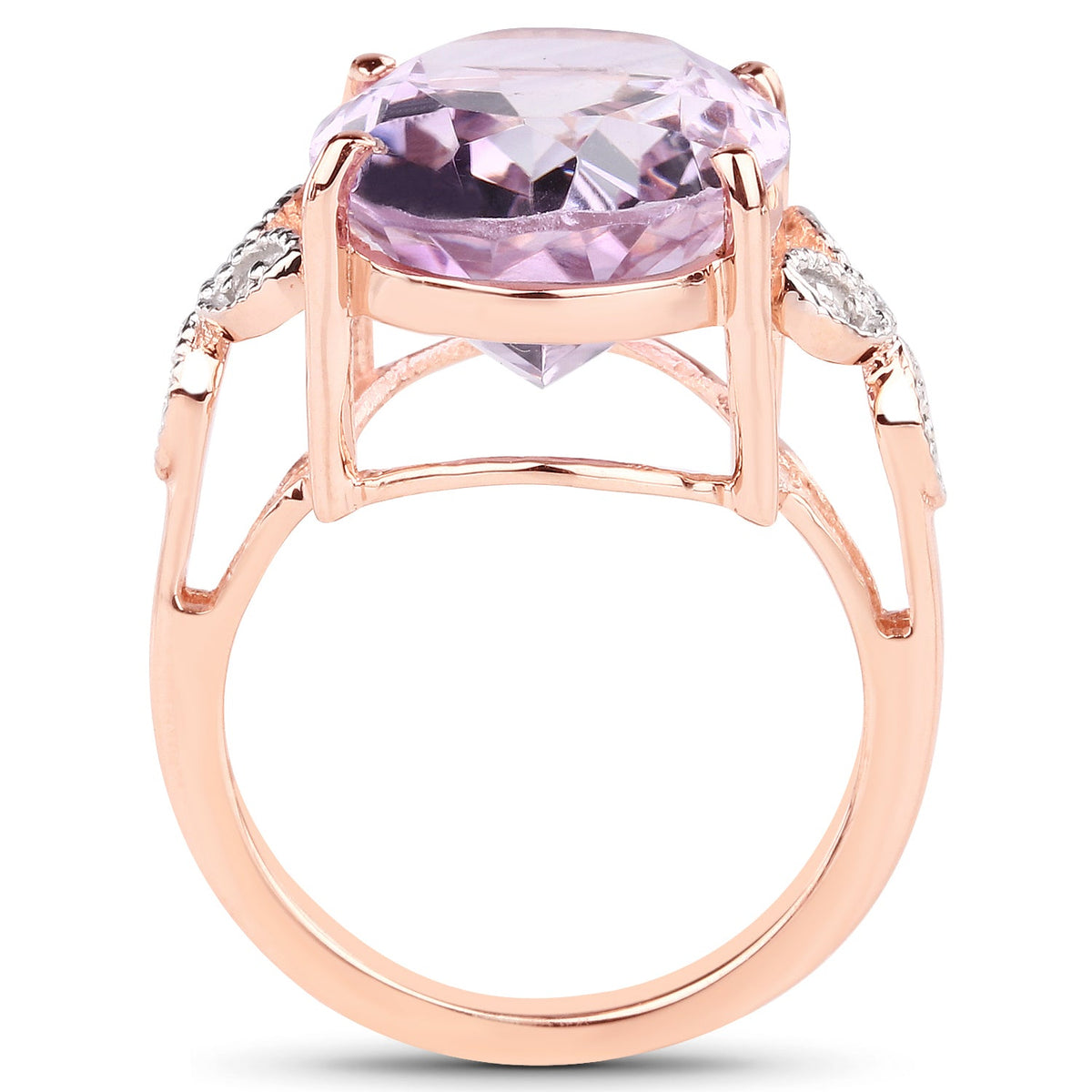 Pink Amethyst and White Topaz Sterling Silver Ring