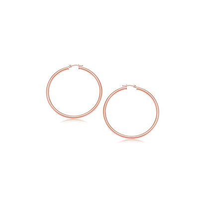 14K Rose Gold Polished Hoop Earrings