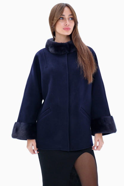 Mink Fur Virgin Wool Coat