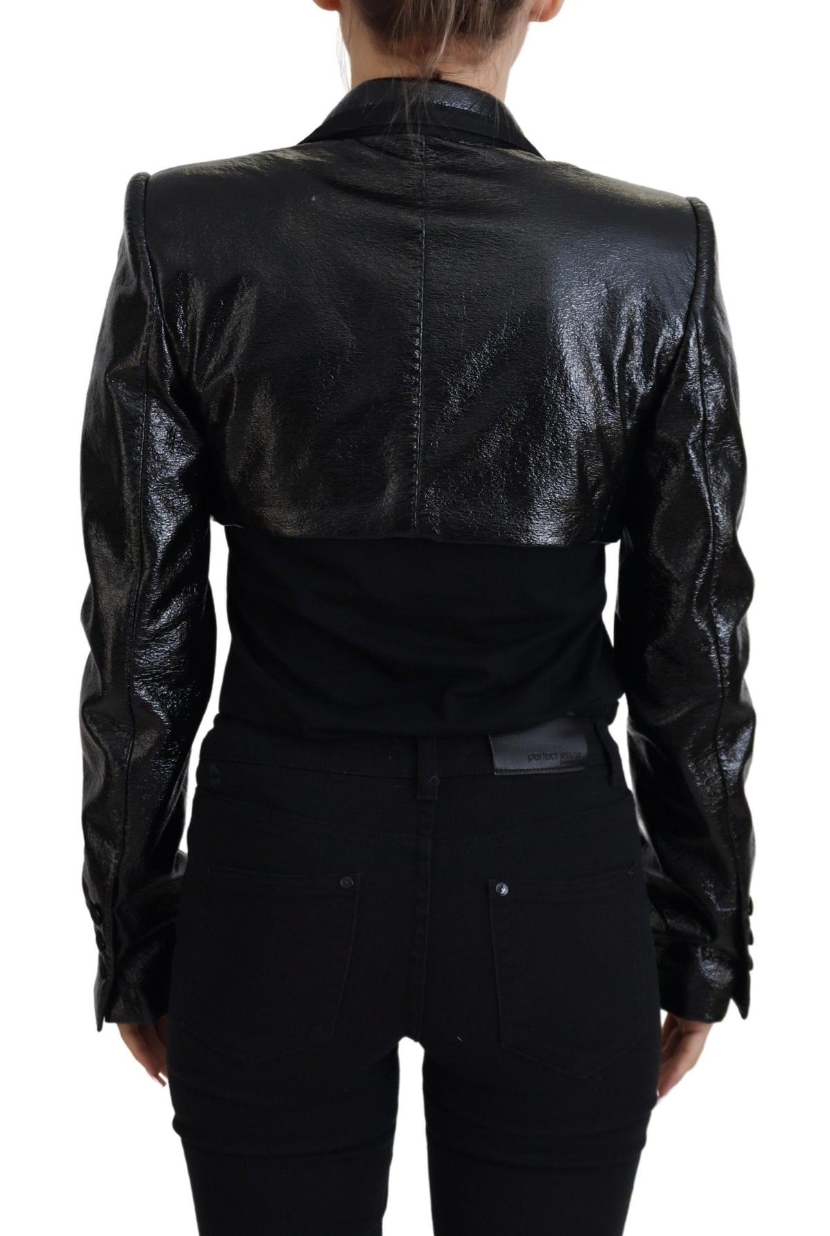 Dolce & Gabbana Black Cropped Cotton-Blend Blazer