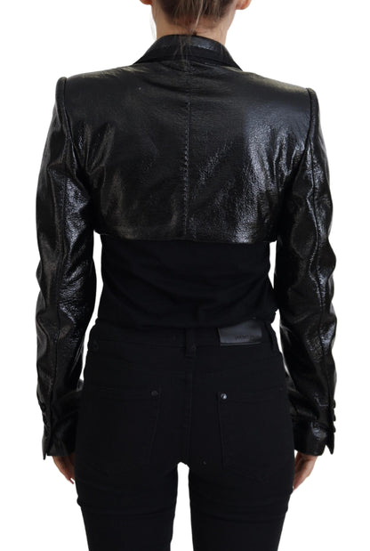 Dolce & Gabbana Black Cropped Cotton-Blend Blazer