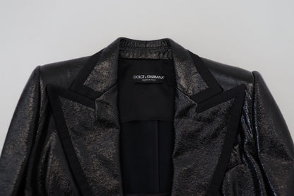 Dolce & Gabbana Black Cropped Cotton-Blend Blazer