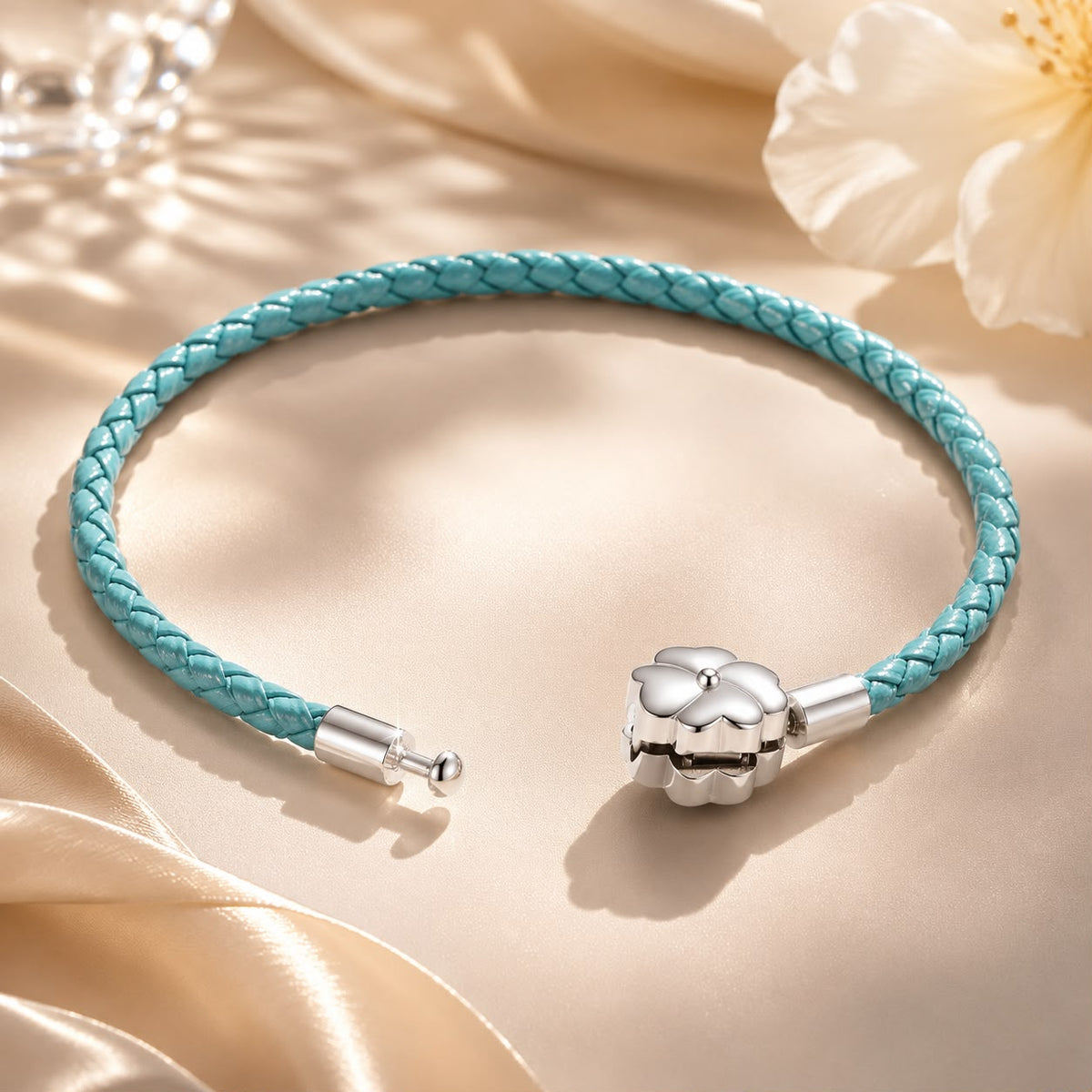 Sterling Silver and Leather Oxidized Bracelet