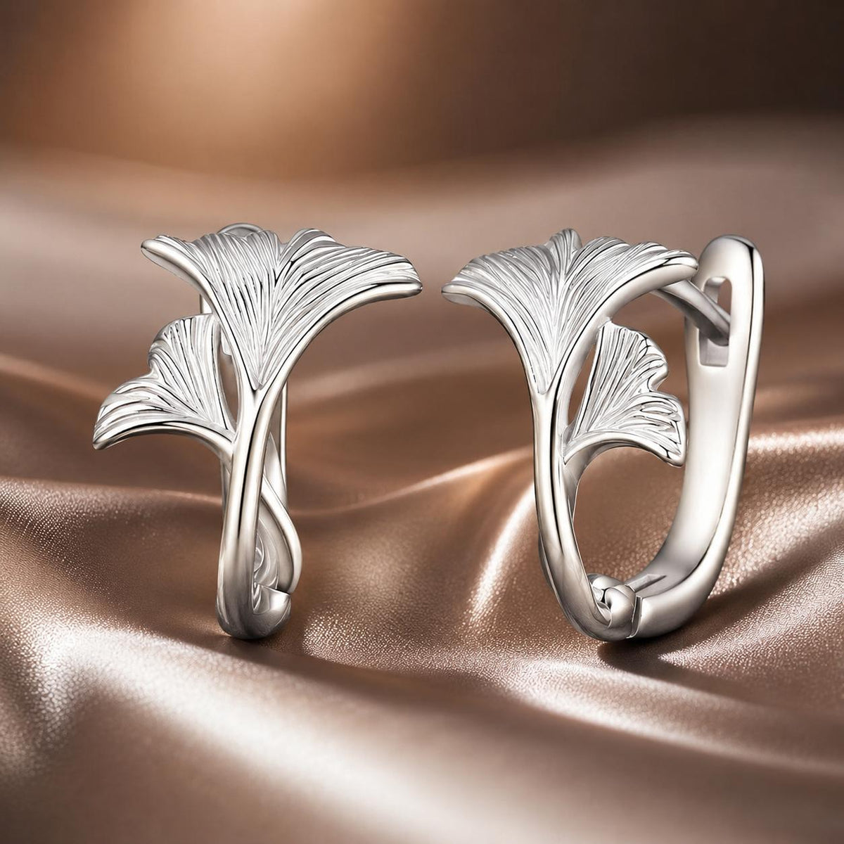 Sterling Silver White Gold Plated Hoop Earrings
