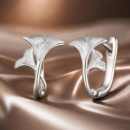 Sterling Silver White Gold Plated Hoop Earrings