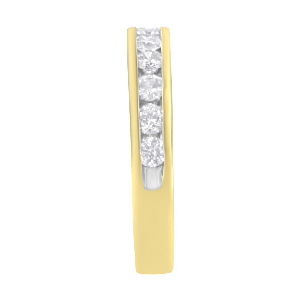 18K Yellow Gold 1.0 Cttw Round Diamond Channel Set Anniversary Band