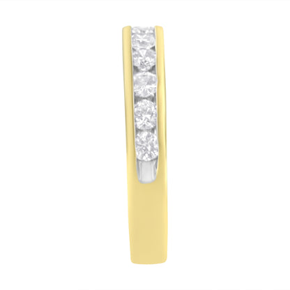 18K Yellow Gold 1.0 Cttw Round Diamond Channel Set Anniversary Band