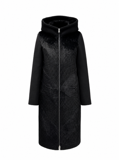 ⇆ Reversible Faux Fur & Suede Hooded Coat