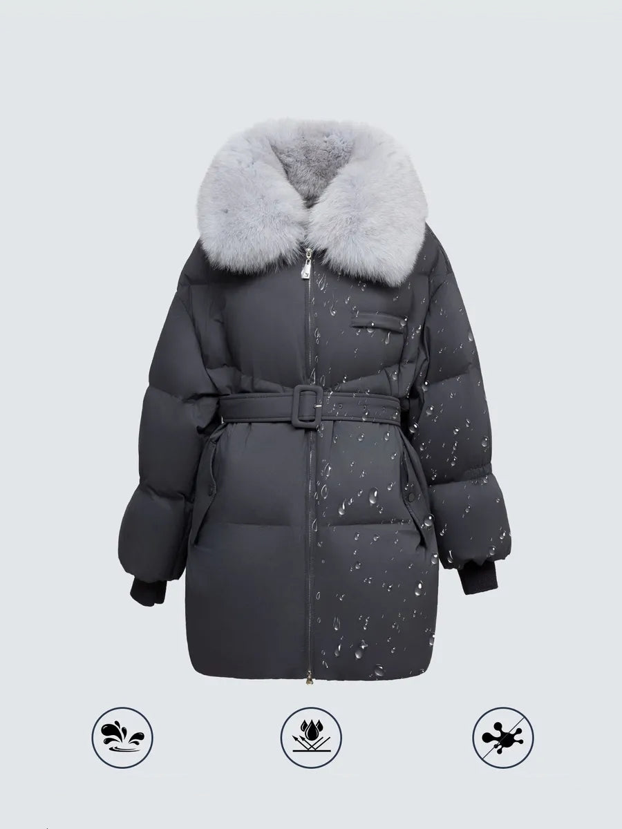Blue Fox Down Fill Coat