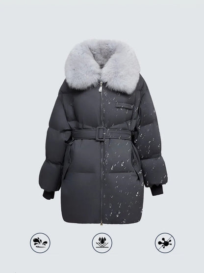 Blue Fox Down Fill Coat