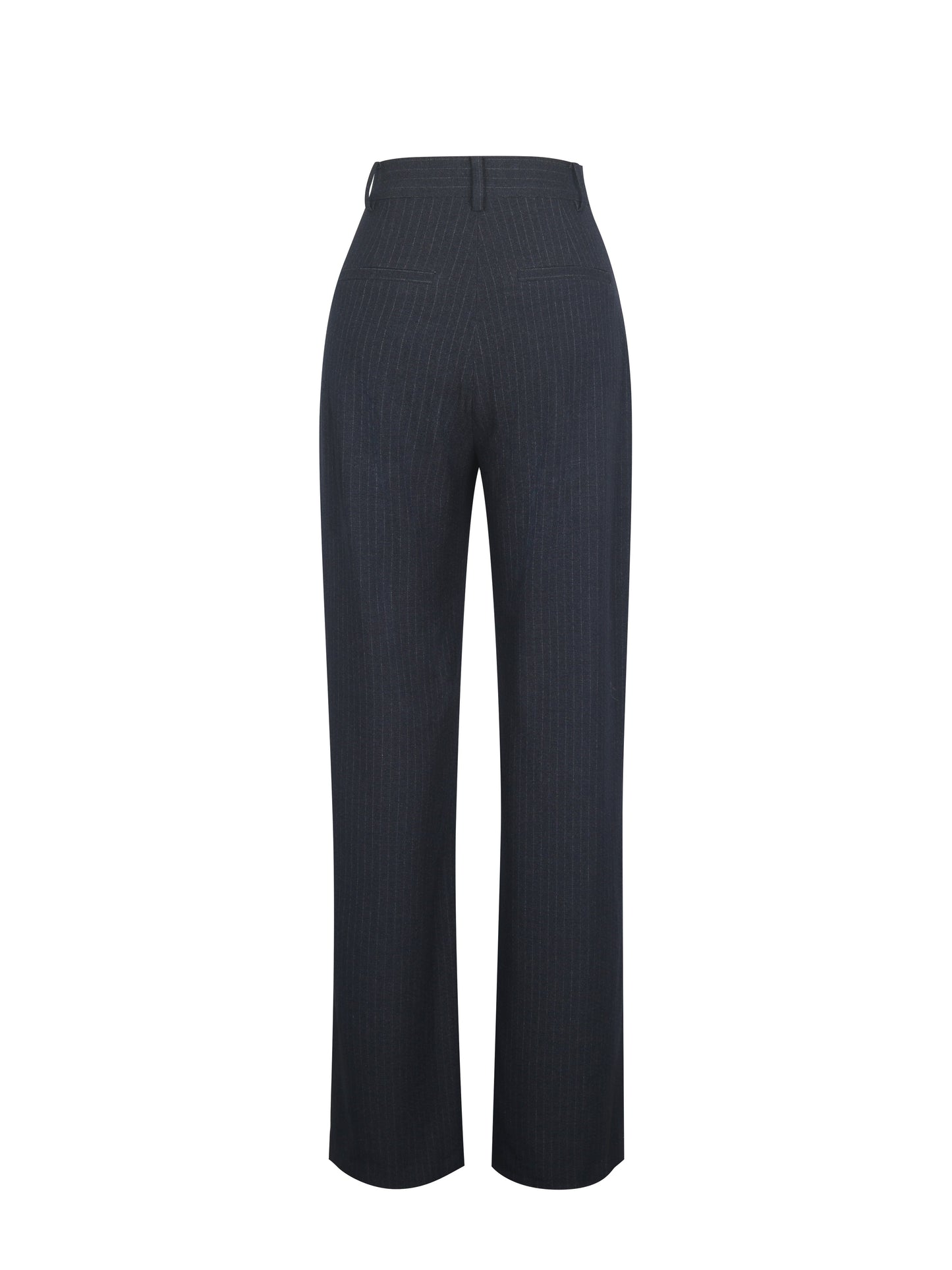 Quinnie Navy Striped High-Waisted Straight Leg Pant