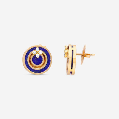 SIGNED PIECES GROUP Roberto Coin Love in Verona 18K Rose Gold Diamond & Blue Lapis Stud Earrings 8883126AXERX