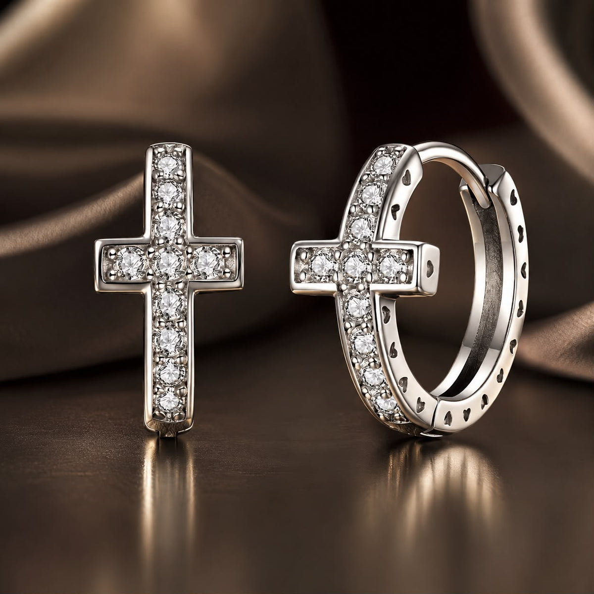 Sterling Silver Moissanite Hoop Earrings