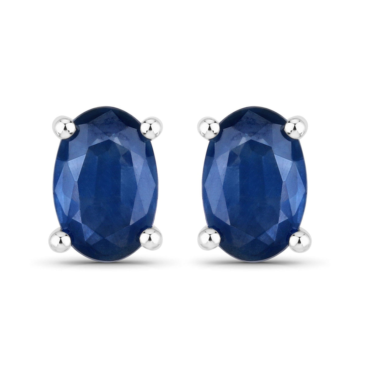 Blue Sapphire Oval Stud Earrings