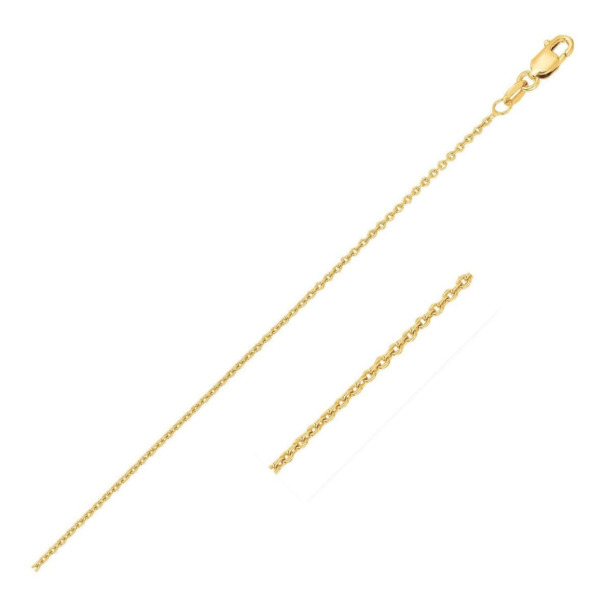 14K Yellow Gold Round Cable Link Chain