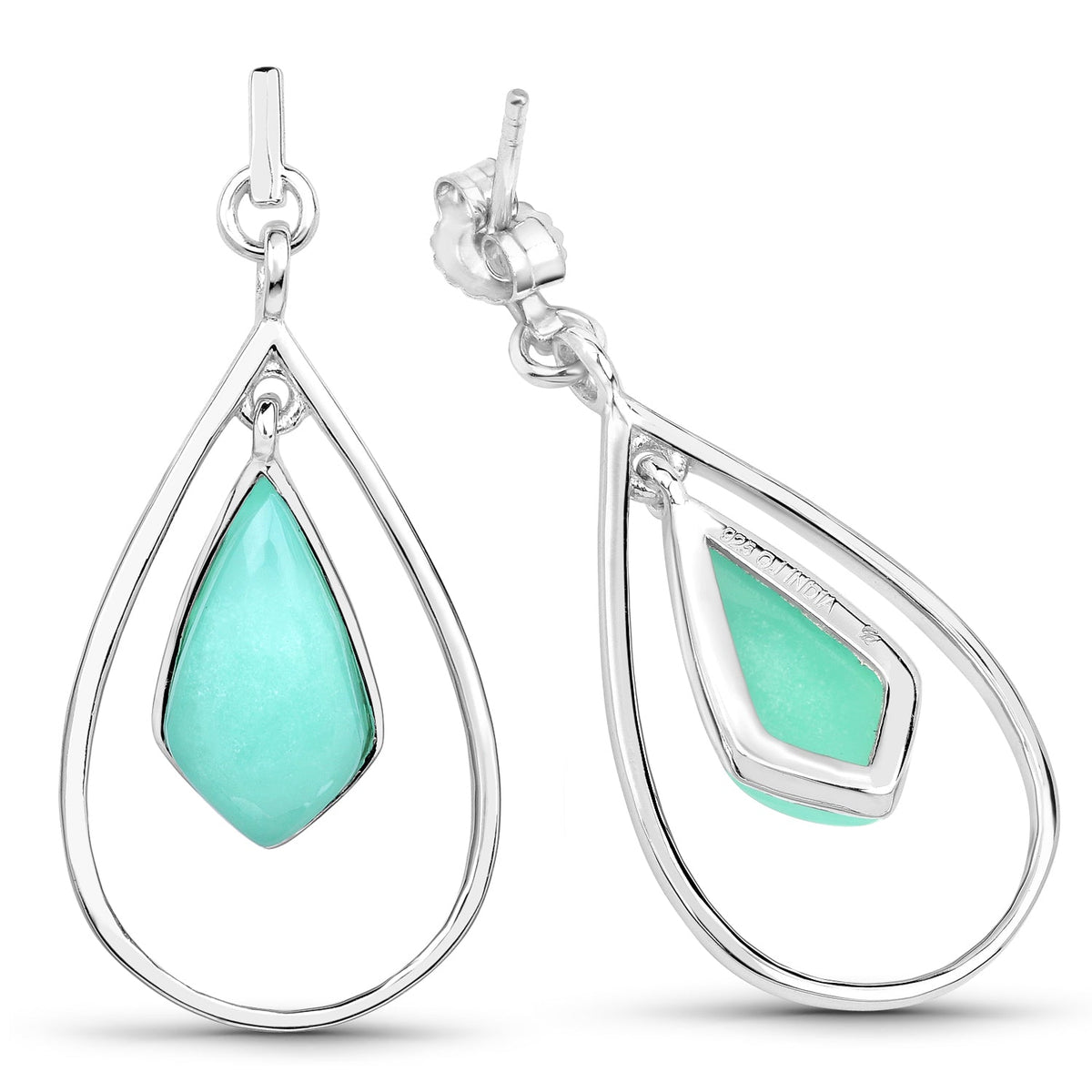 Sterling Silver Chrysoprase Dangle Earrings