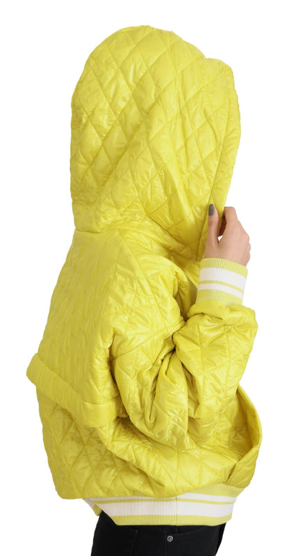Dolce & Gabbana Yellow Nylon Quilted Hooded Pullover Jacket II