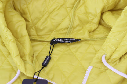 Dolce & Gabbana Yellow Nylon Quilted Hooded Pullover Jacket II