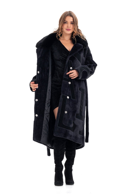 Maru Wool Blend Intarsia Winter Coat