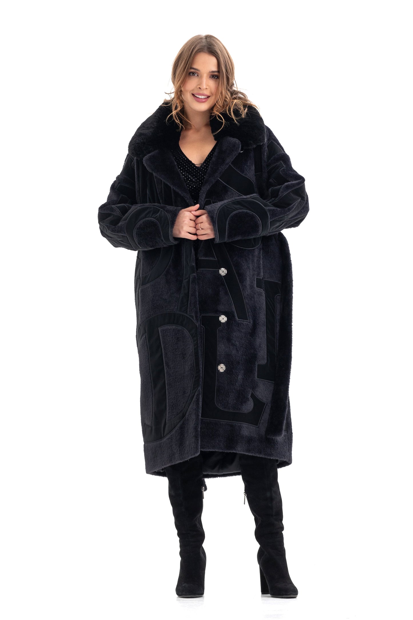 Maru Wool Blend Intarsia Winter Coat