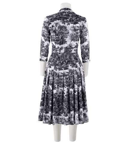 Audrey Dress #4 White/Black Long Dress