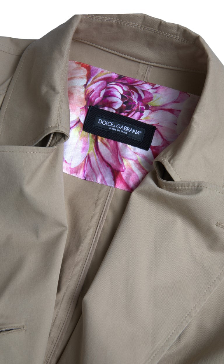 Dolce & Gabbana Khaki Double Breasted Trench Coat Jacket II
