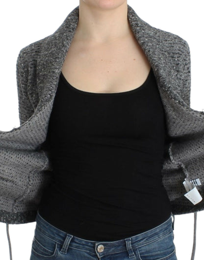 Cavalli Gray wool knitted cardigan