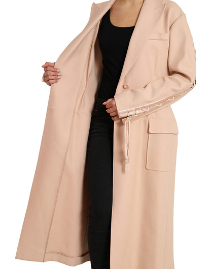 Dolce & Gabbana Beige Cotton Single Breasted Long Coat Jacket