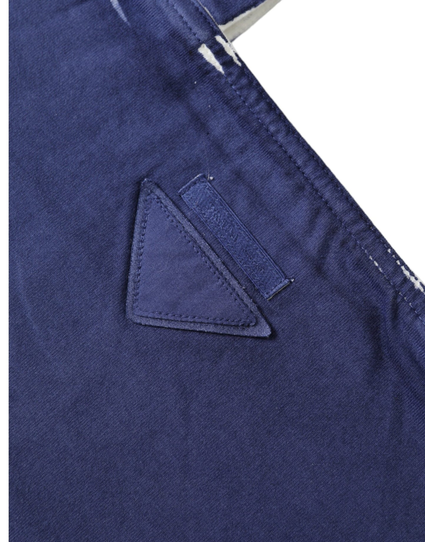 Prada Blue Canvas Shopping Tote Bag