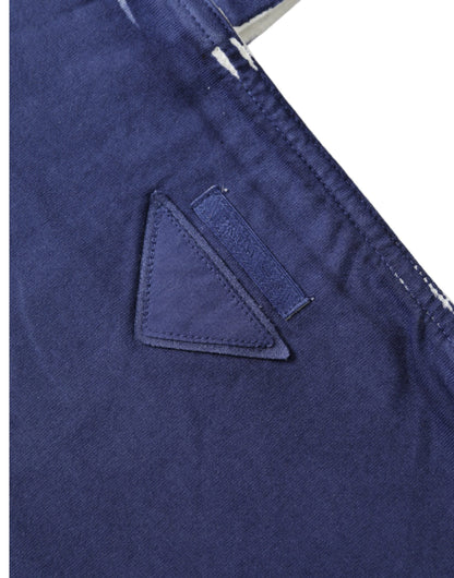 Prada Blue Canvas Shopping Tote Bag