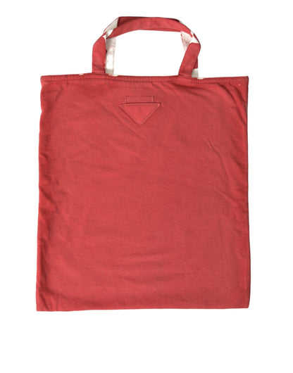 Prada Red Canvas Shopping Tote Bag