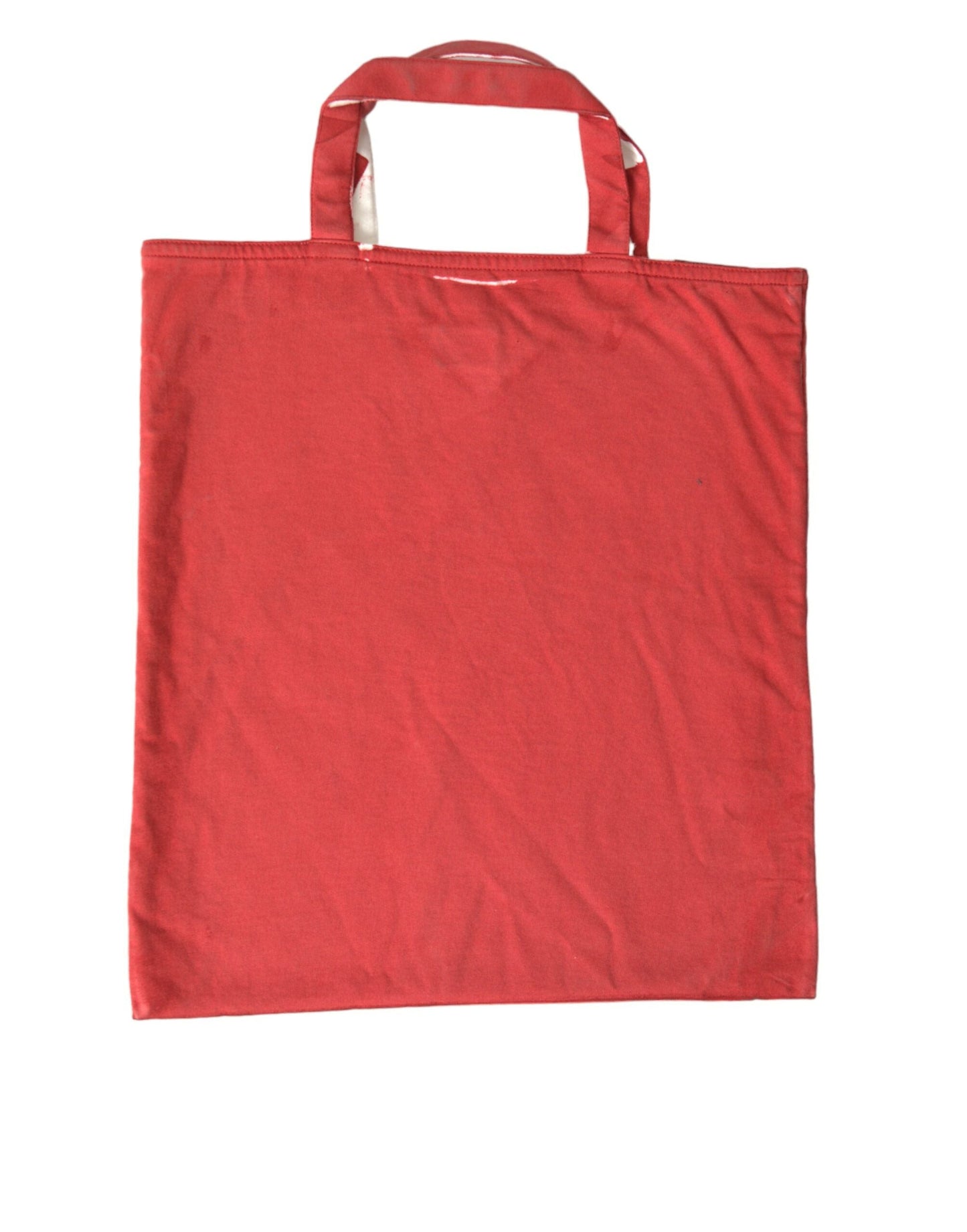 Prada Red Canvas Shopping Tote Bag