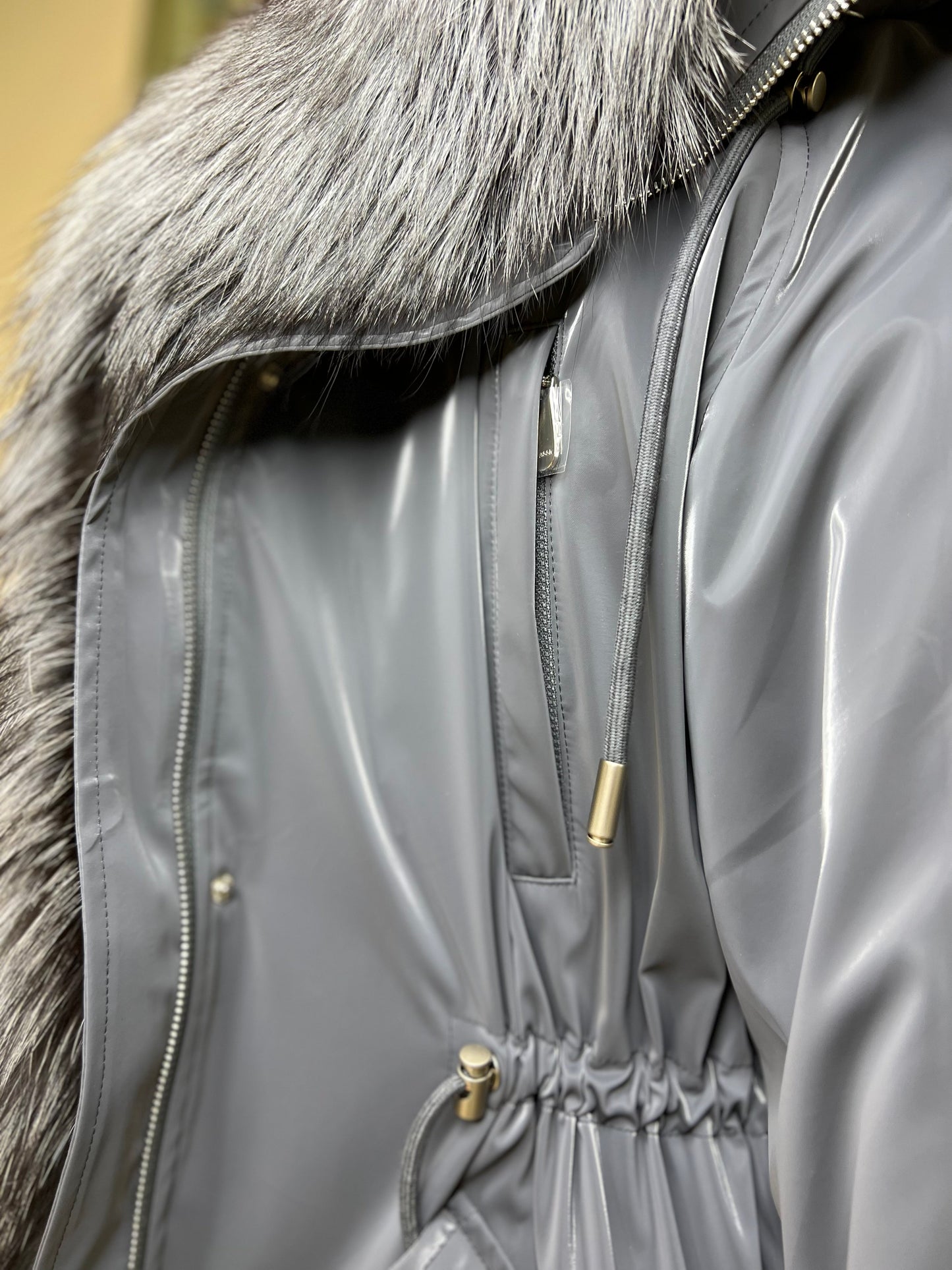 Silver Fox Fully Lined Hood Rabbit Insulated Parka