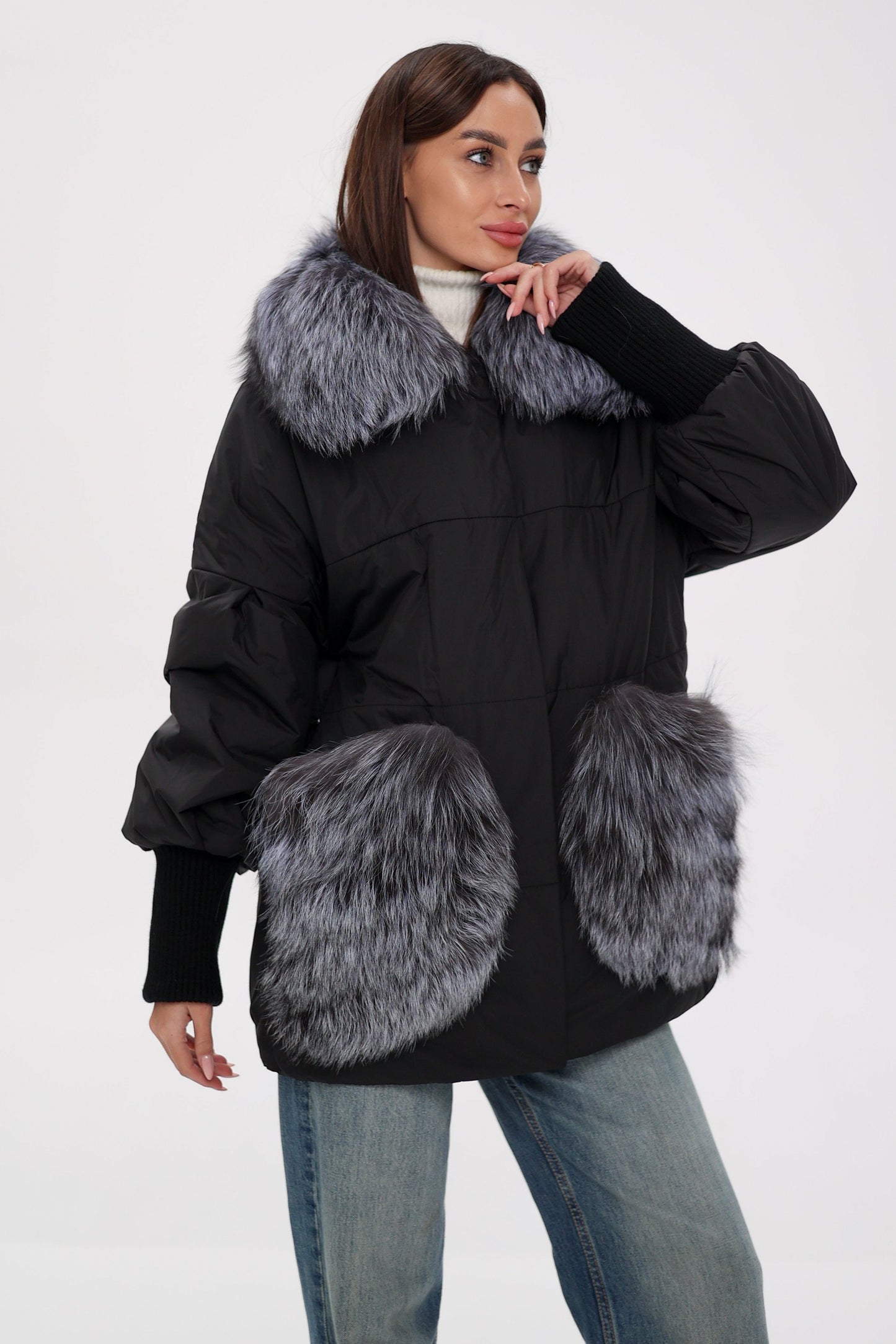 Silver Fox Down Fill Coat