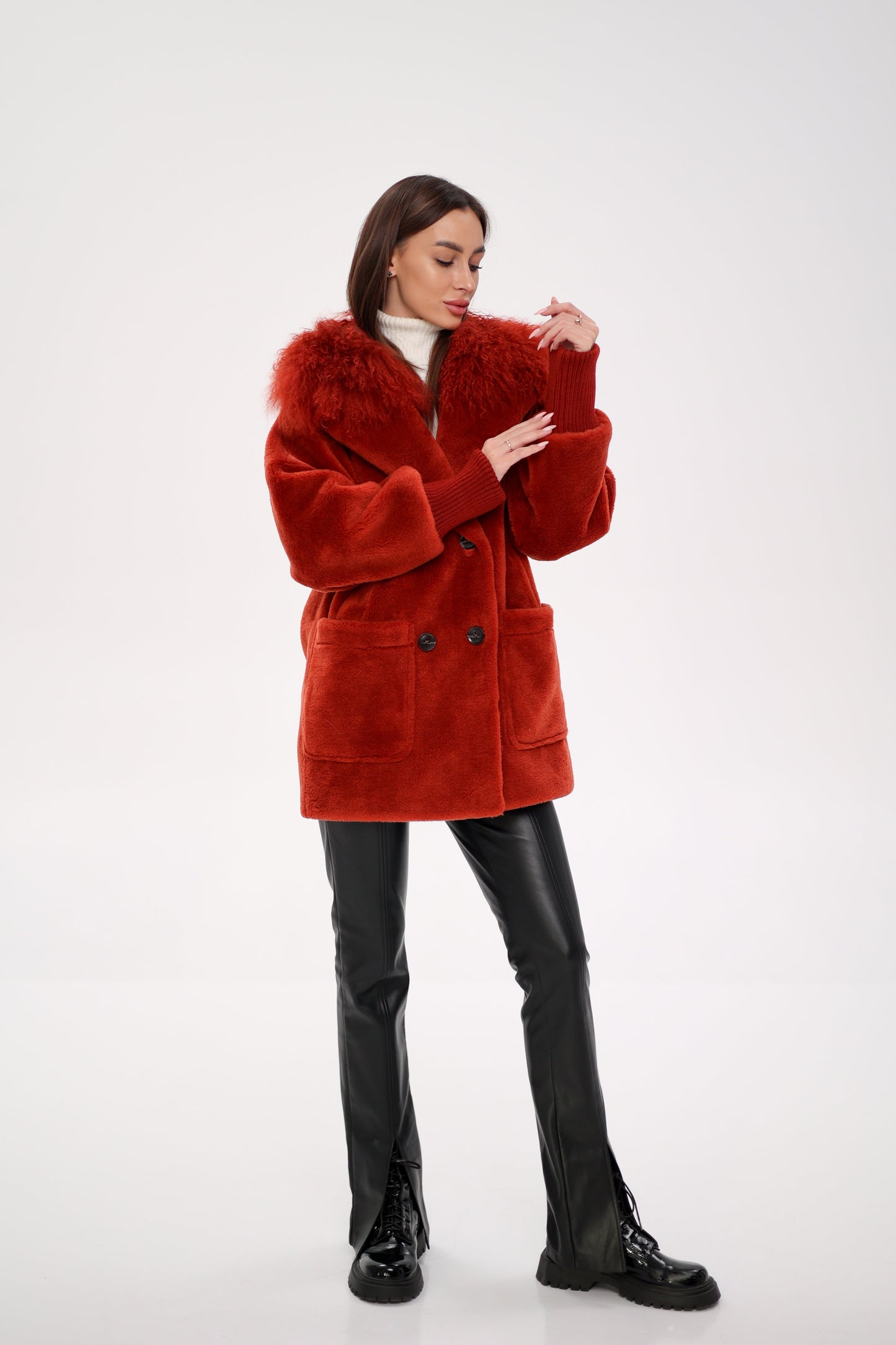Lama Fur Peruvian Wool Coat