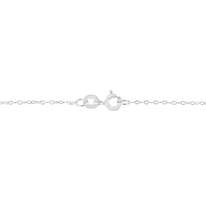 14K White Gold Diamond Graduating Open Circle Pendant Necklace