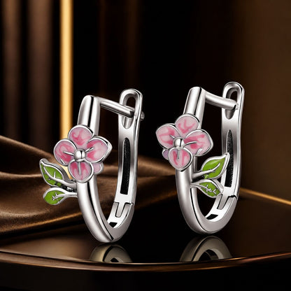 Sterling Silver Enamel Oxidized Earrings