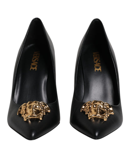 Versace Medusa Black Leather Pumps