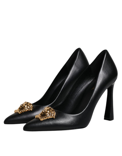 Versace Medusa Black Leather Pumps