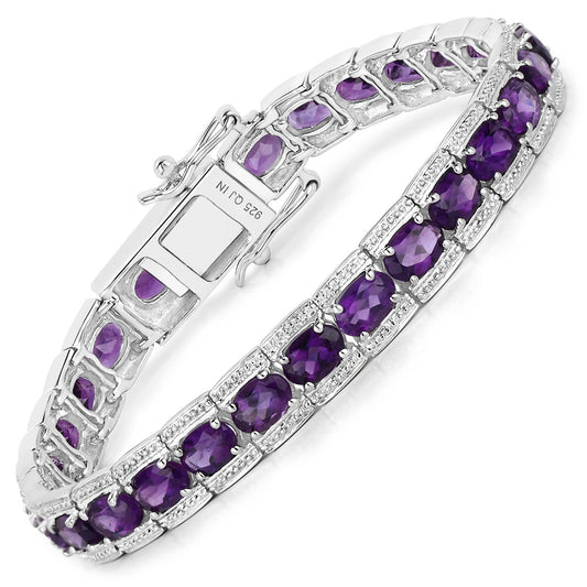 Sterling Silver Amethyst Tennis Bracelet