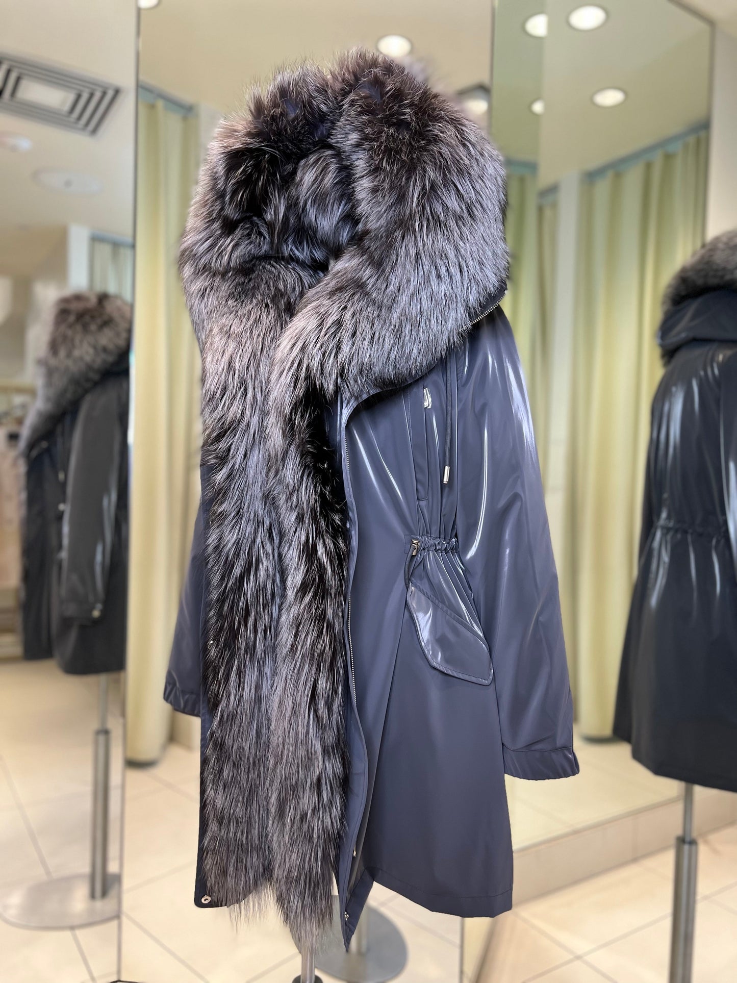 Silver Fox Fully Lined Hood Rabbit Insulated Parka