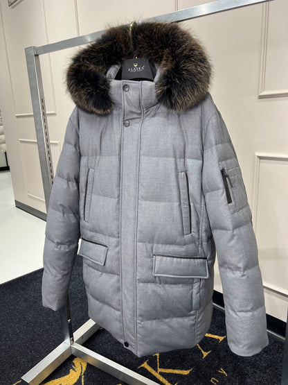 Men's Genuine Fur Trim Sorona® Fill Coat